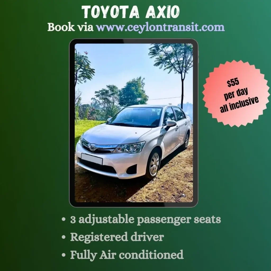 Ceylon transit travel company vehicle | Toyota Axio