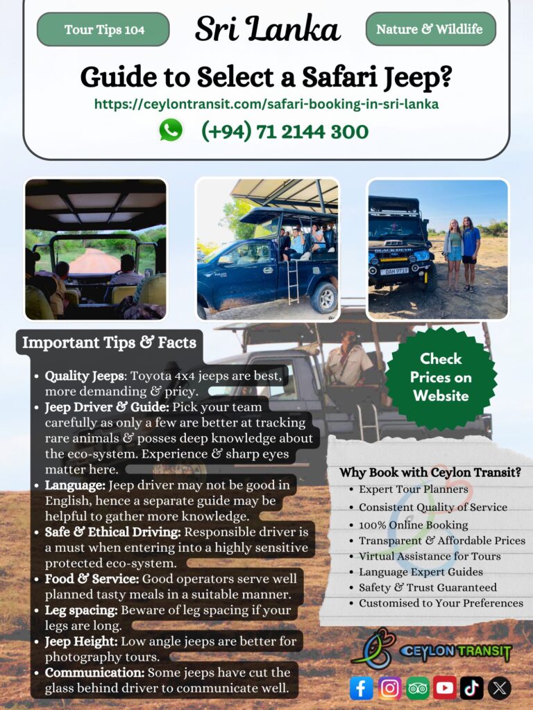 Tour Tips 104 - Guide to Select a Safari Jeep